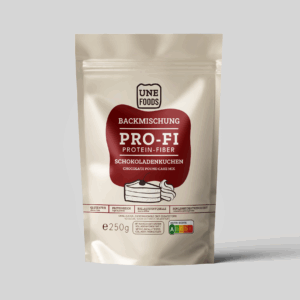 PRO-FI Backmischung für glutenfreien Schokokuchen – high protein, ballaststoffreich, zuckerfrei & kohlenhydratreduziert.