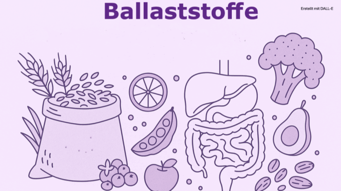 Visualisierung der Rolle von Ballaststoffen bei der Darmgesundheit und in der ketogenen Ernährung.