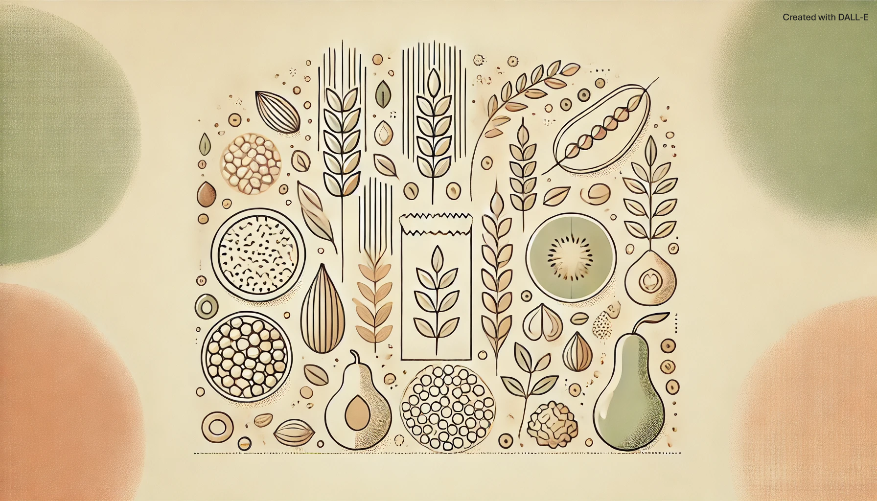 Top view of diverse fiber-rich foods arranged symmetrically – natural, artistic composition in UNE FOODS visual style