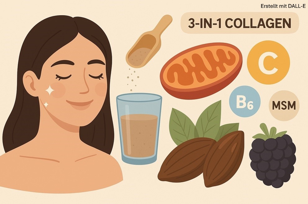 UNE Foods 3-in-1 Collagen Powder – with peptides, fiber, protein and vitamins for skin, joints and daily balance.