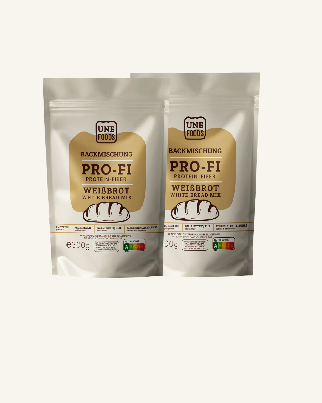 Glutenfreie Proteinbrot Backmischung von UNE Foods für ballaststoffreiches Weißbrot mit hohem Proteingehalt und wenig Kohlenhydraten.