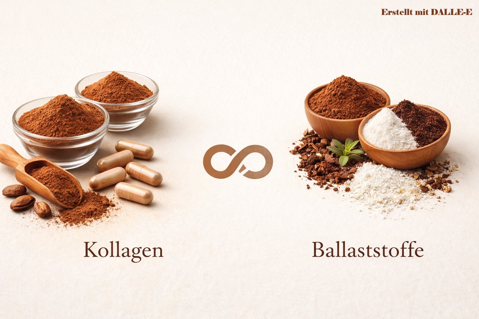 Kollagen und Ballaststoffe Kombination aus Kakaofasern und Inulin UNE Foods